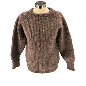 Summit Sports Womens Sweater Large Brown Pullover Long Sleeve 100% Wool Britain